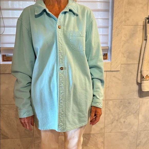 Women's Light Blue Button-Up Jacket - Picture 1 of 3